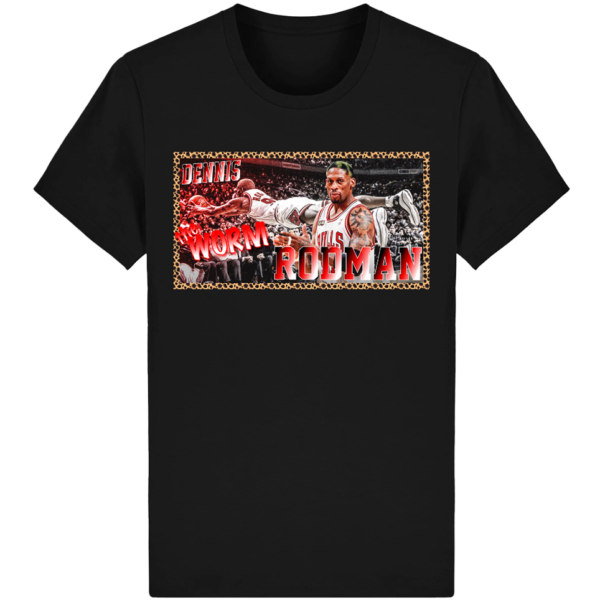 NBA_Dennis_Rodman_Vintage_Black_Tshirt_Chicago_Bulls